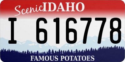 ID license plate I616778