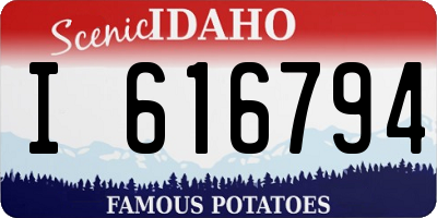 ID license plate I616794