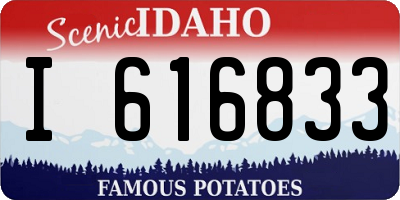 ID license plate I616833