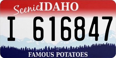 ID license plate I616847