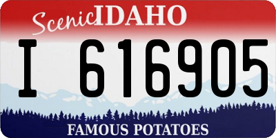 ID license plate I616905
