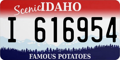 ID license plate I616954