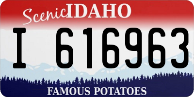 ID license plate I616963