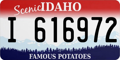 ID license plate I616972