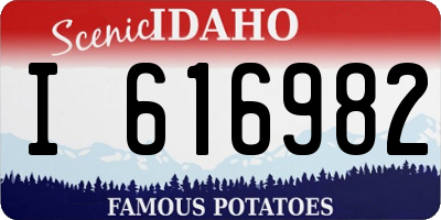 ID license plate I616982