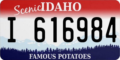 ID license plate I616984