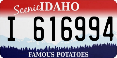 ID license plate I616994