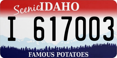 ID license plate I617003