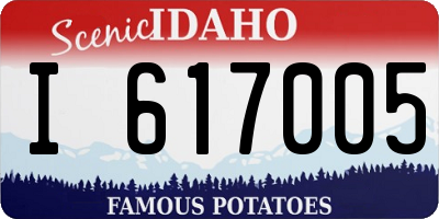 ID license plate I617005