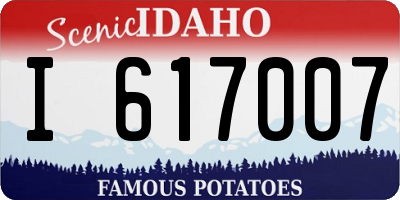 ID license plate I617007
