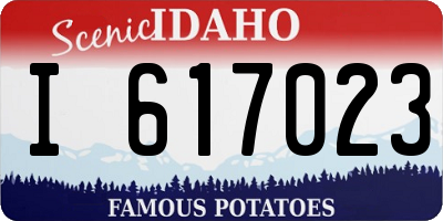 ID license plate I617023