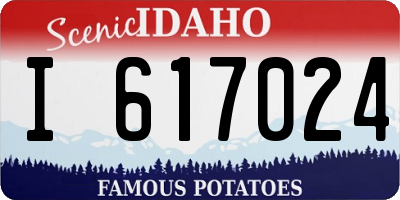 ID license plate I617024