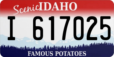 ID license plate I617025