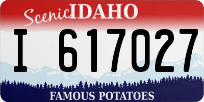 ID license plate I617027