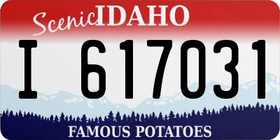 ID license plate I617031