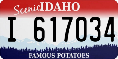 ID license plate I617034
