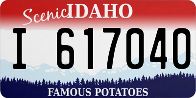 ID license plate I617040