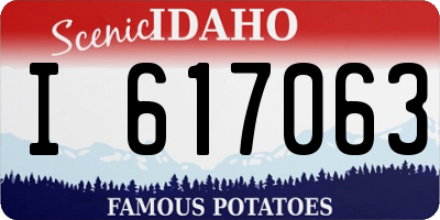 ID license plate I617063