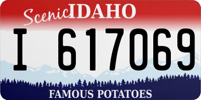 ID license plate I617069