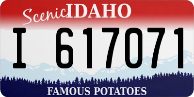 ID license plate I617071
