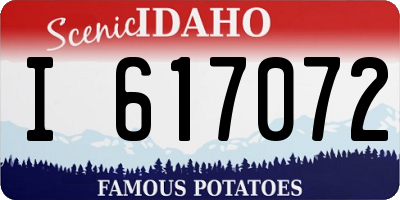 ID license plate I617072