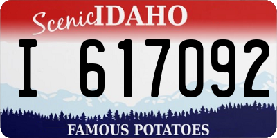ID license plate I617092