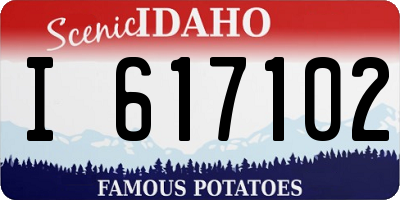 ID license plate I617102