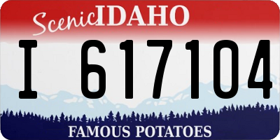 ID license plate I617104