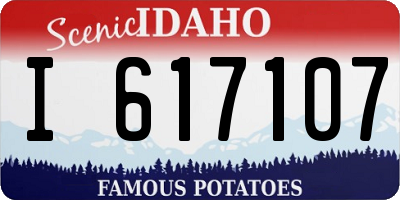 ID license plate I617107
