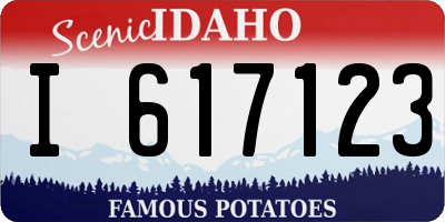 ID license plate I617123