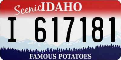 ID license plate I617181