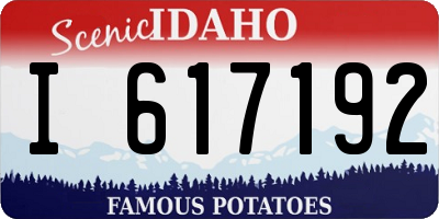 ID license plate I617192