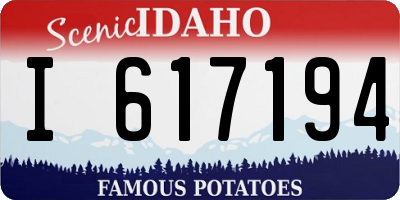 ID license plate I617194