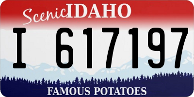 ID license plate I617197