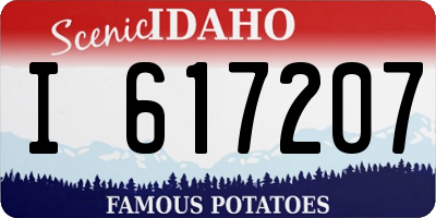 ID license plate I617207