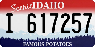 ID license plate I617257