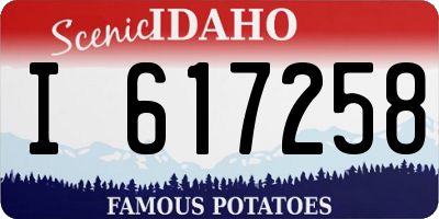 ID license plate I617258
