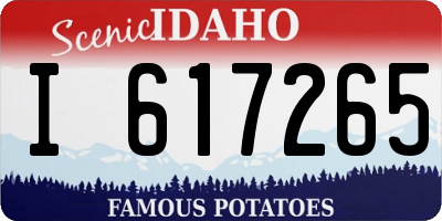 ID license plate I617265