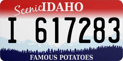 ID license plate I617283