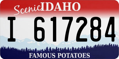 ID license plate I617284