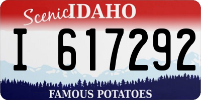ID license plate I617292