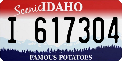 ID license plate I617304