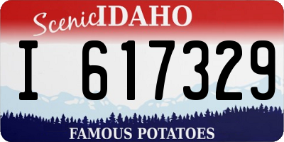 ID license plate I617329