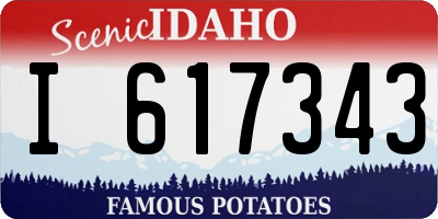 ID license plate I617343