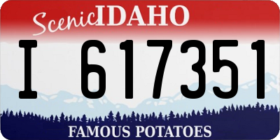 ID license plate I617351