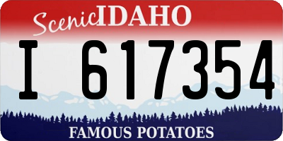 ID license plate I617354