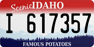 ID license plate I617357