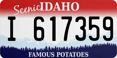 ID license plate I617359