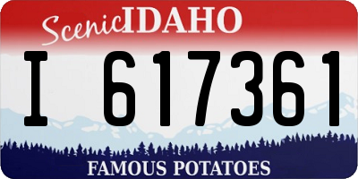 ID license plate I617361
