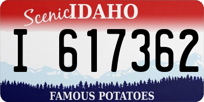 ID license plate I617362